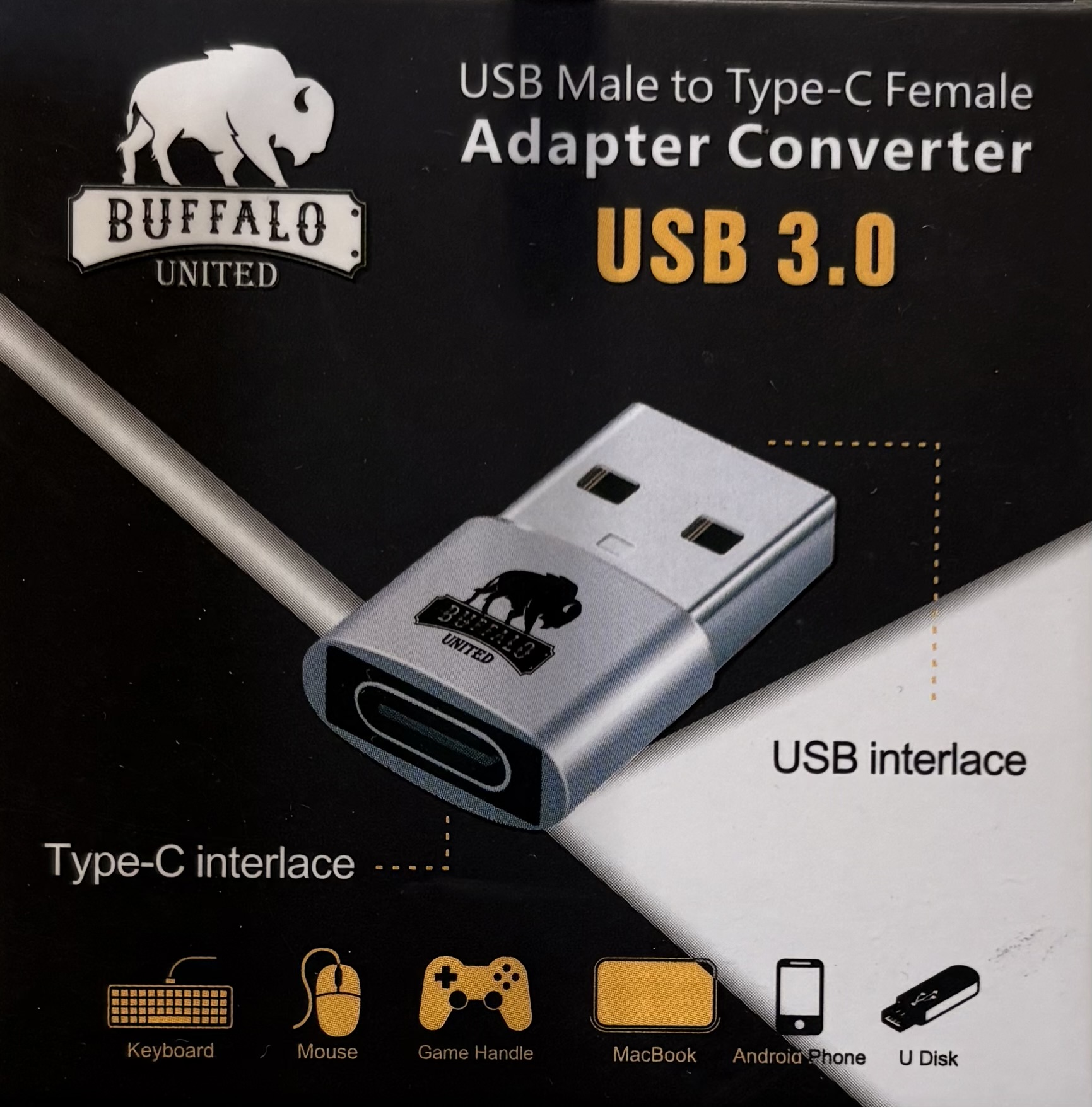  מתאם BUFFALO UNITED USB-A זכר ל-Type-C נקבה USB 3.0