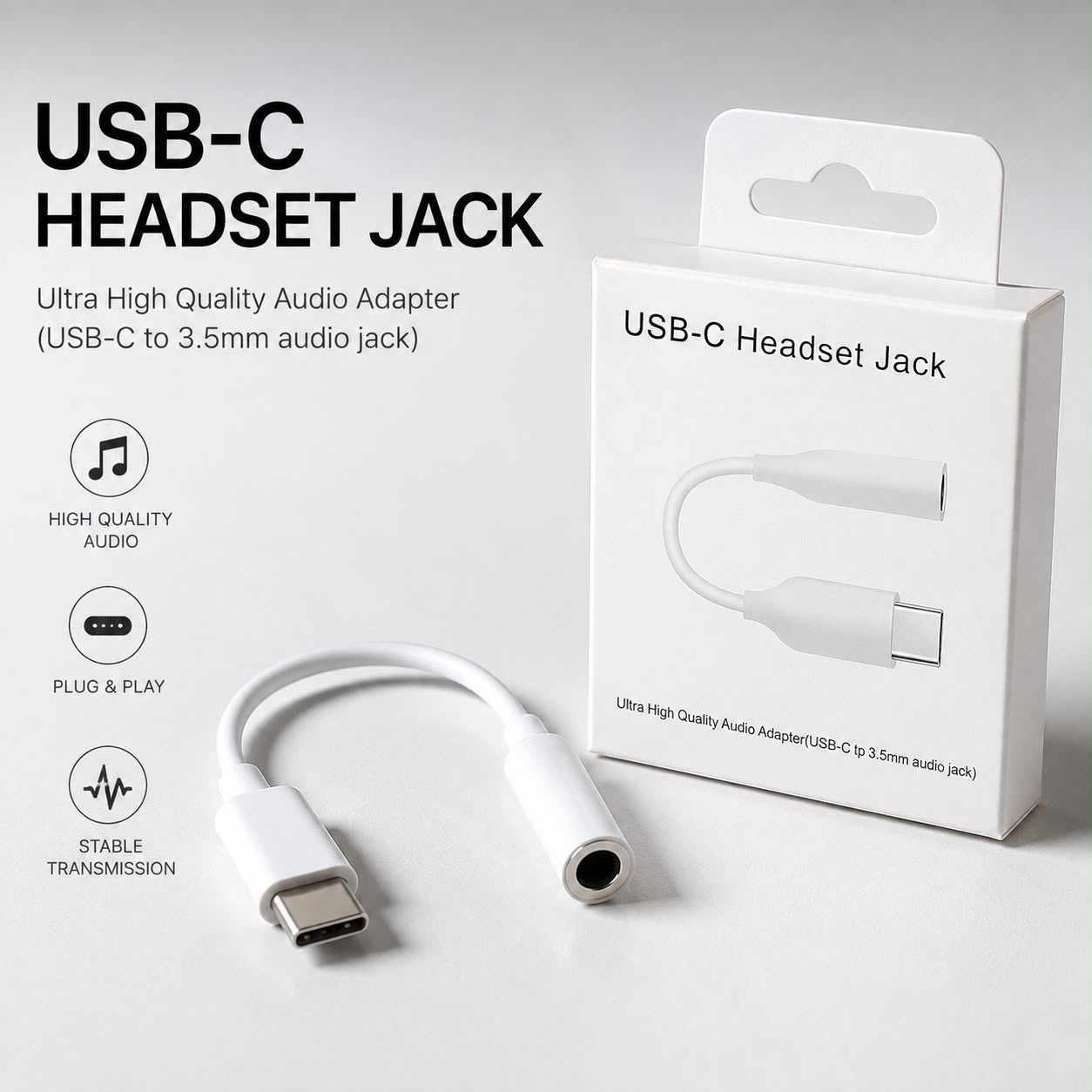  מתאם אודיו USB-C ל-3.5 מ״מ – Headset Jack