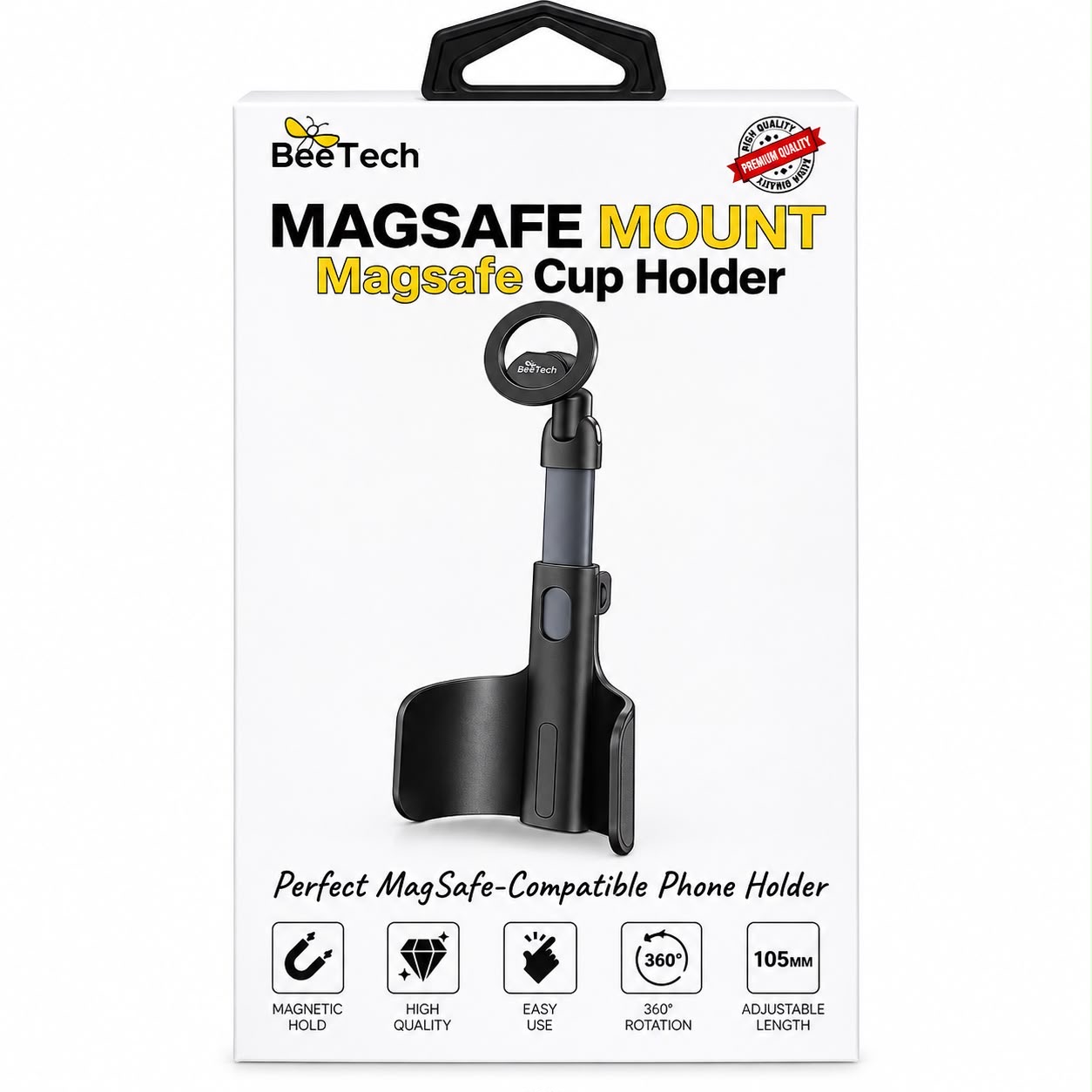 מחזיק MagSafe לכוס הרכב BeeTech – Magsafe Mount / Magsafe Cup Holder