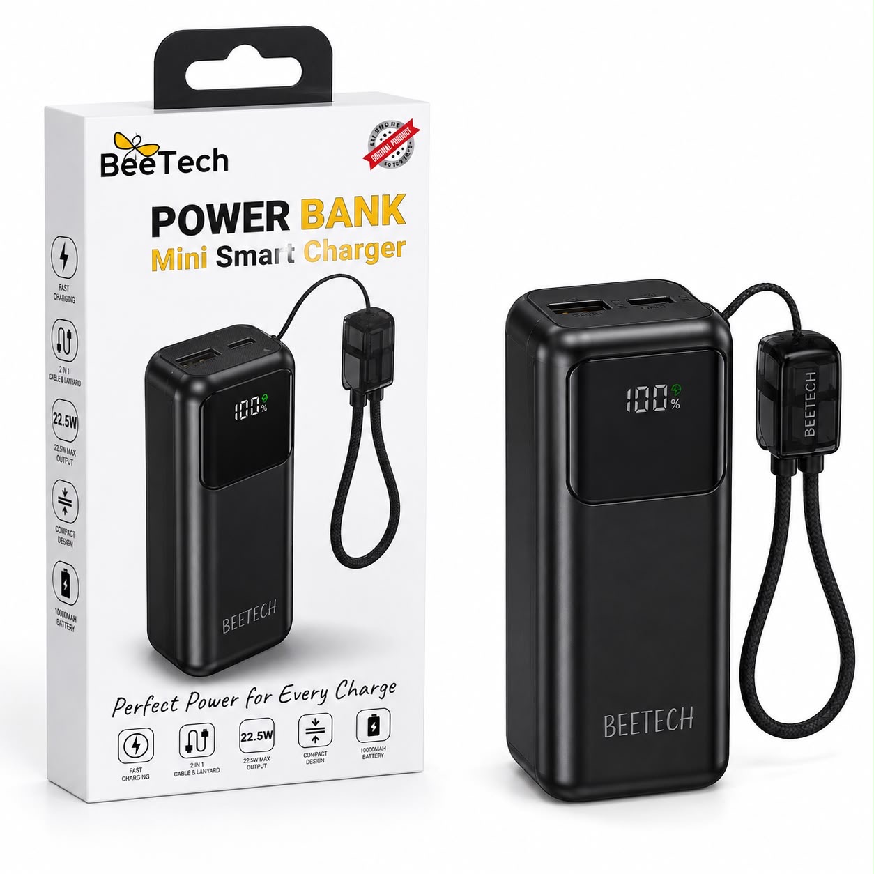  סוללת גיבוי ניידת BeeTech BT-353 ‏10,000mAh – טעינה מהירה 22.5W