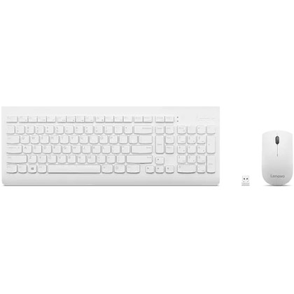 Lenovo Lenovo 510 Wireless Combo Keyboard & Mouse White חיישן אופטי של 1200 DPI USB