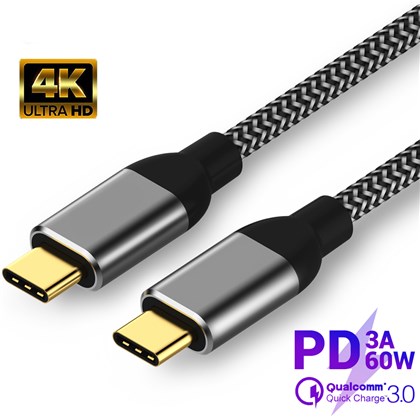 Protec CABLE USB3.1 TYPE-C TO TYPE-C 2M 100W 10Gb PROTEC Male TO Male לתחנת עגינה