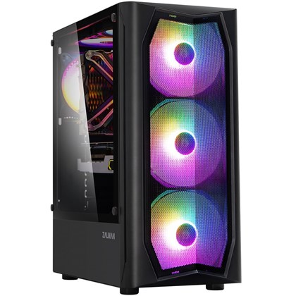 Zalman CASE ZALMAN N4 REV.1 Mid Tower RGB Tempered Glass *כולל כפתור לשליטה בתאורה* Top : 2 x 120mm (RGB LED) Front : 3 x 140mm