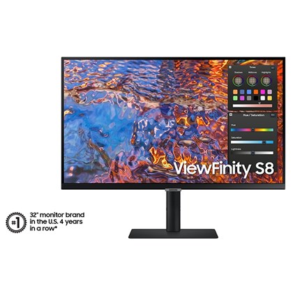 Samsung SAMSUNG 32 ViewFinity S8 S32B800PXP 4K IPS TypeC90W & RJ45 Monitor מתאים לגרפיקאים ומעצבי תוכן 31.5 in