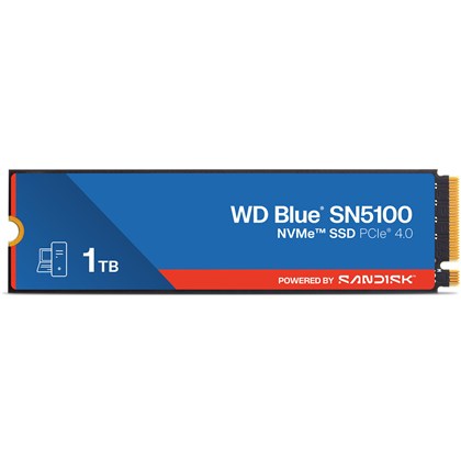 Western Digital (WD) WD SSD 1TB M.2 PCIe 4.0 x4 2280 SN5100 Blue Read 7100MB/s - Write 6700MB/s 1000 GB |SSD M.2 drive