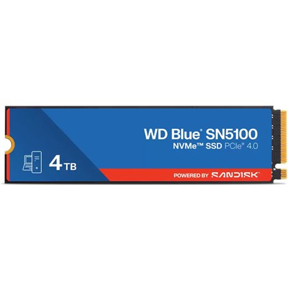 Western Digital (WD) WD SSD 4TB M.2 PCIe 4.0 x4 2280 SN5100 Blue Read 7100MB/s - Write 6700MB/s 4000 GB |SSD M.2 drive