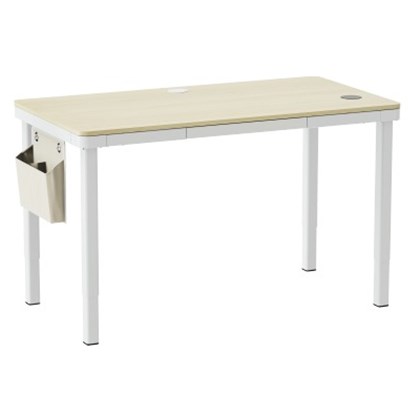 Lumi White 150x80 Four-Leg Dual-Motor Sit-Stand Desk with Drawer & Wireless Charger