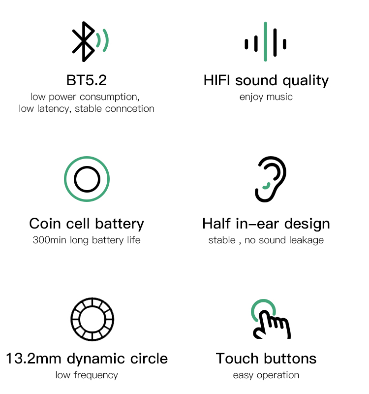 Yesido אוזניות בלוטות Earbuds
JL 5.1 Version (BT11)