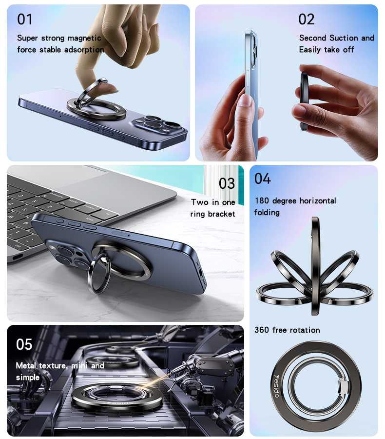 Yesido מעמד לרכב Double Side Magnetic Ring Holder (C205)