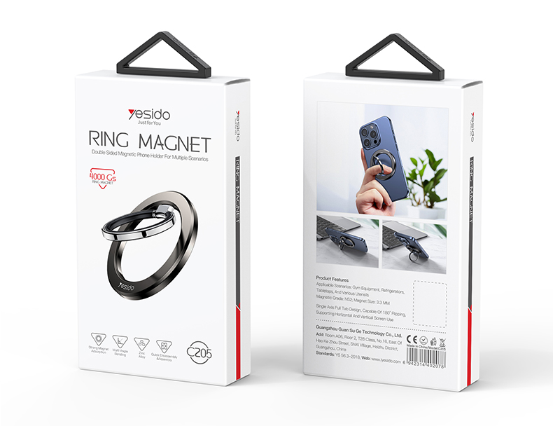 Yesido מעמד לרכב Double Side Magnetic Ring Holder (C205)
