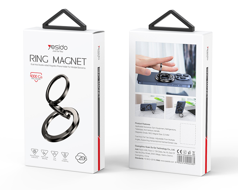 Yesido מעמד לרכב Double Side Magnetic Ring Holder (C206)