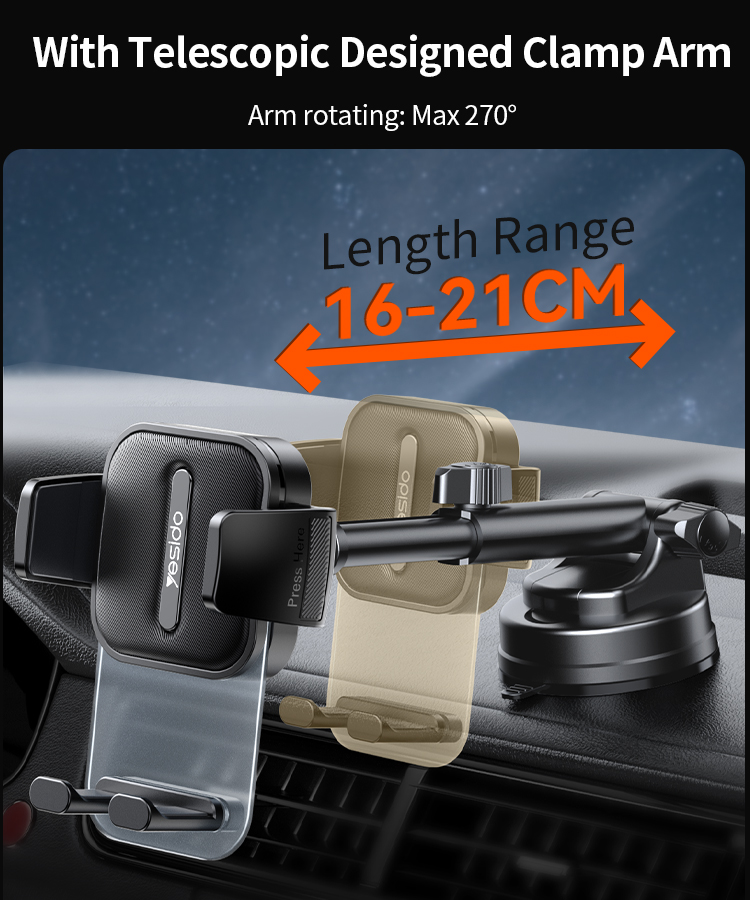 Yesido מעמד לרכב Dashboard Spring Clip Phone Holder (C261)