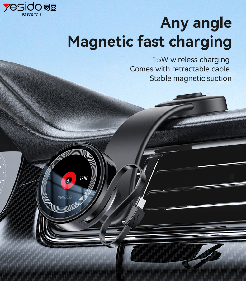 Yesido מעמד לרכב Magnetic wireless charging (C314)