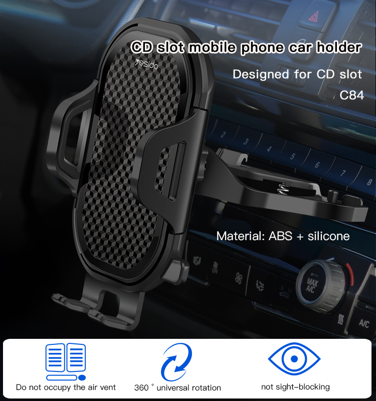 Yesido מעמד לרכב Combination CD Slot and Air vent Clips (C84)