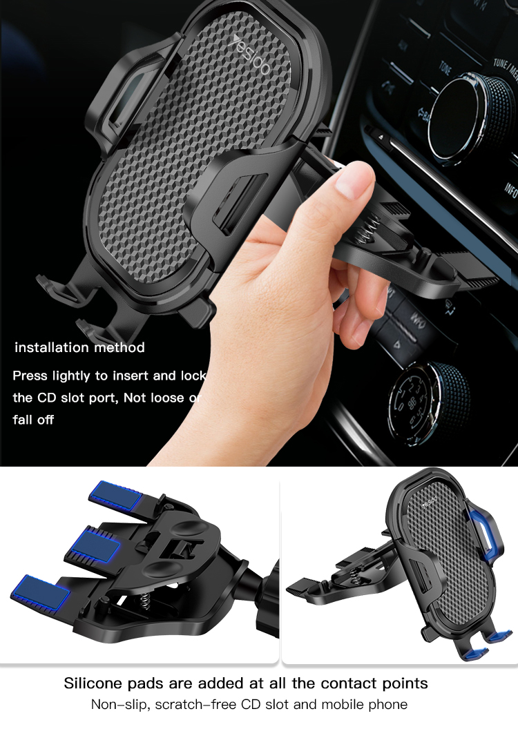 Yesido מעמד לרכב Combination CD Slot and Air vent Clips (C84)