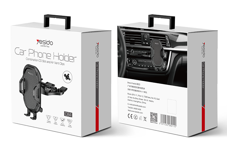 Yesido מעמד לרכב Combination CD Slot and Air vent Clips (C84)
