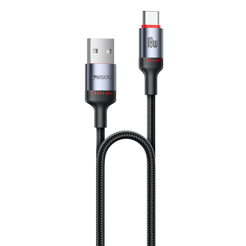 Yesido כבל USB-C 18W Aluminum Alloy Data Cable
 1.2M (CA129C)