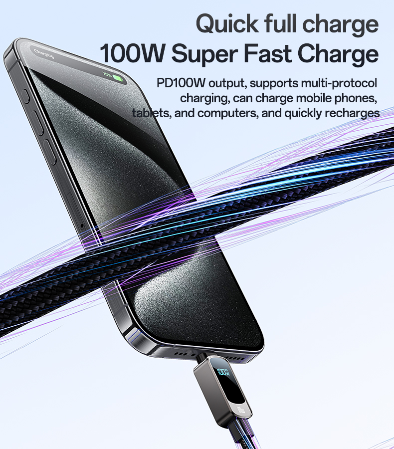 Yesido כבל C-C 100W  LED display  data cable (CA179)