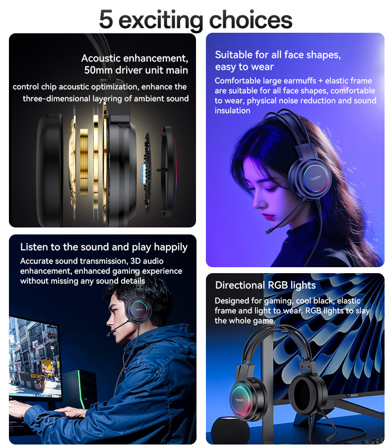 Yesido אוזניות גיימינג Gaming Headset (EK05)