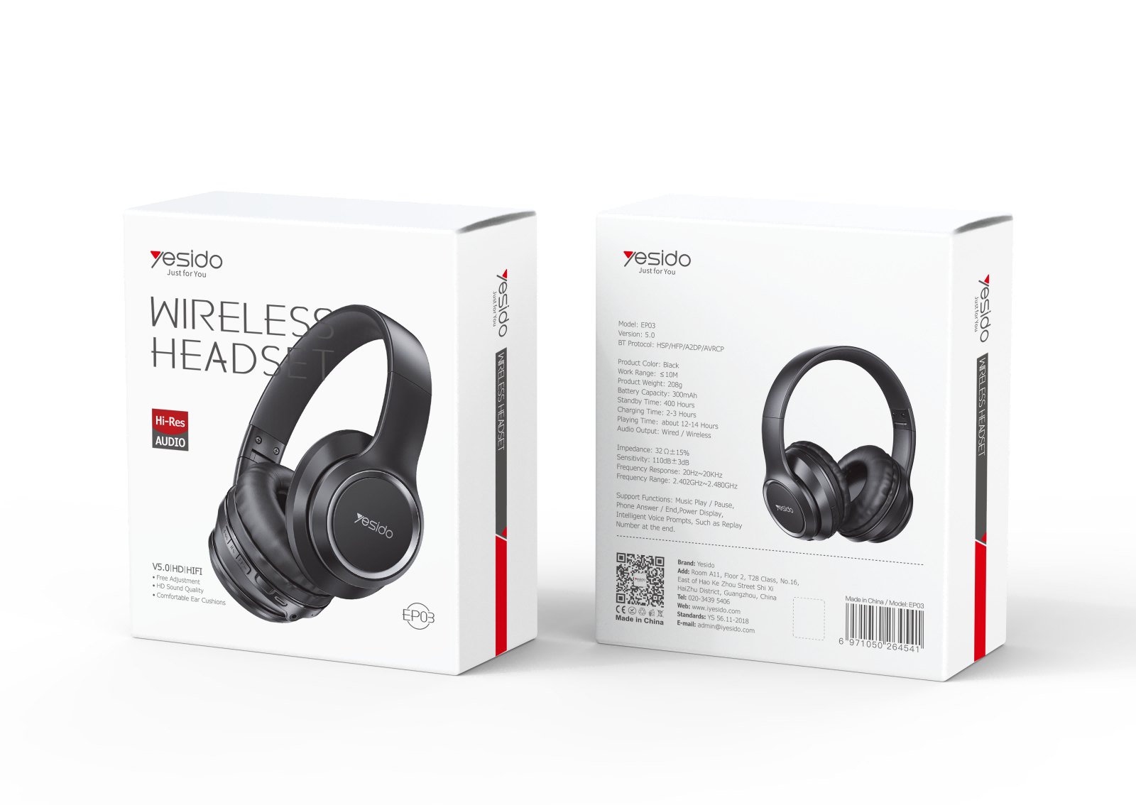 Yesido אוזניות בלוטות WIRELESS HEADSET (EP03)