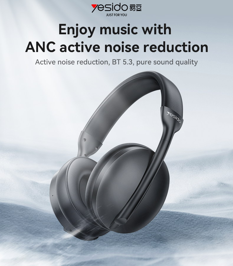 Yesido אוזניות בלוטות ANC Active Noise Cancelling Bluetooth Headphones (EP08)