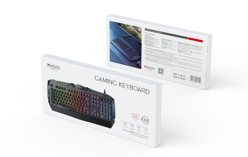 Yesido מקלדת ועכבר Game wired keyboard (KB21)