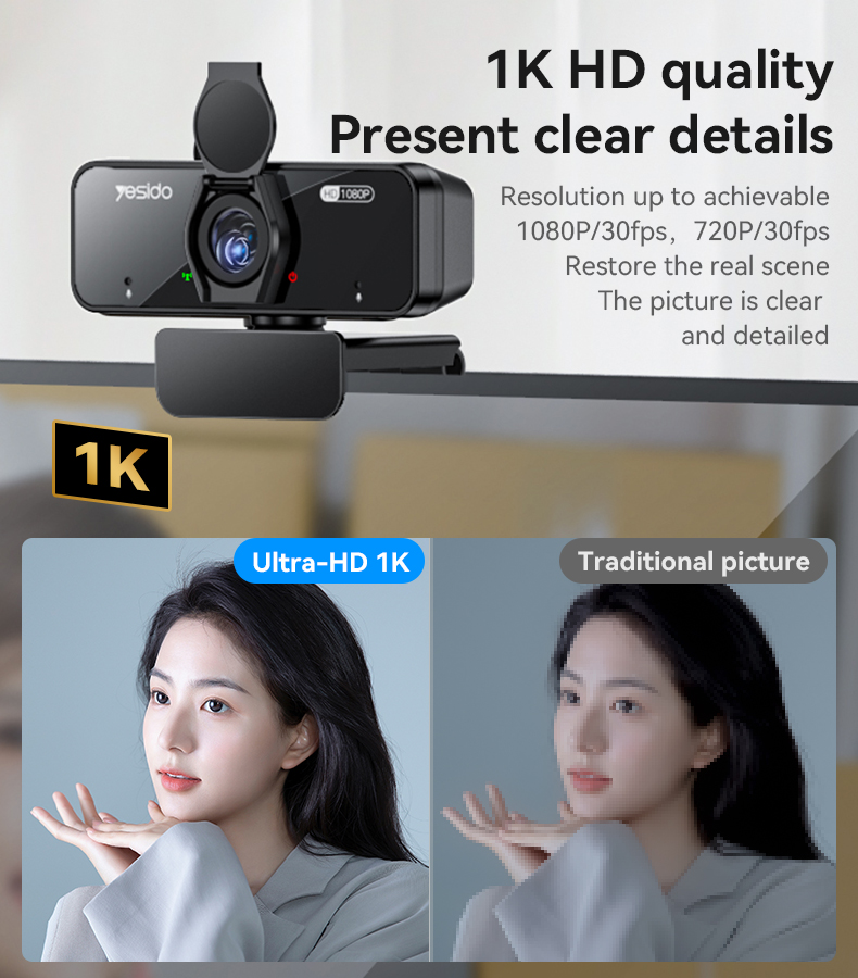 Yesido אביזר Lifestyle 2MP USB Webcam (KM13)
