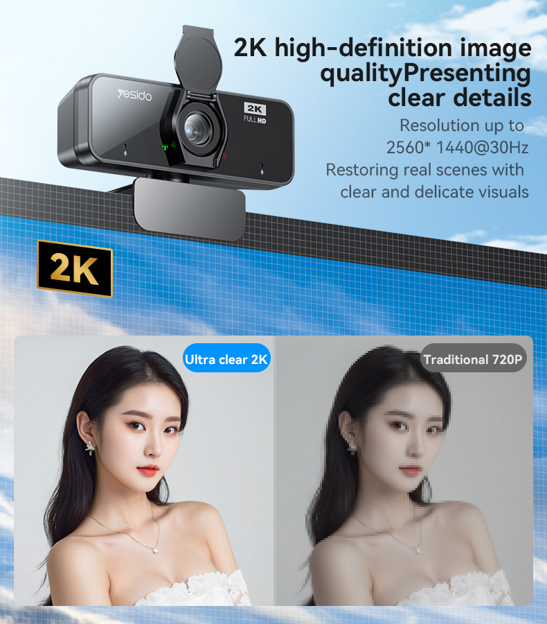 Yesido אביזר Lifestyle 400MP USB Webcam (KM14)