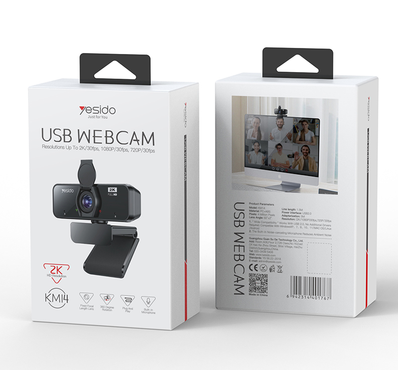 Yesido אביזר Lifestyle 400MP USB Webcam (KM14)