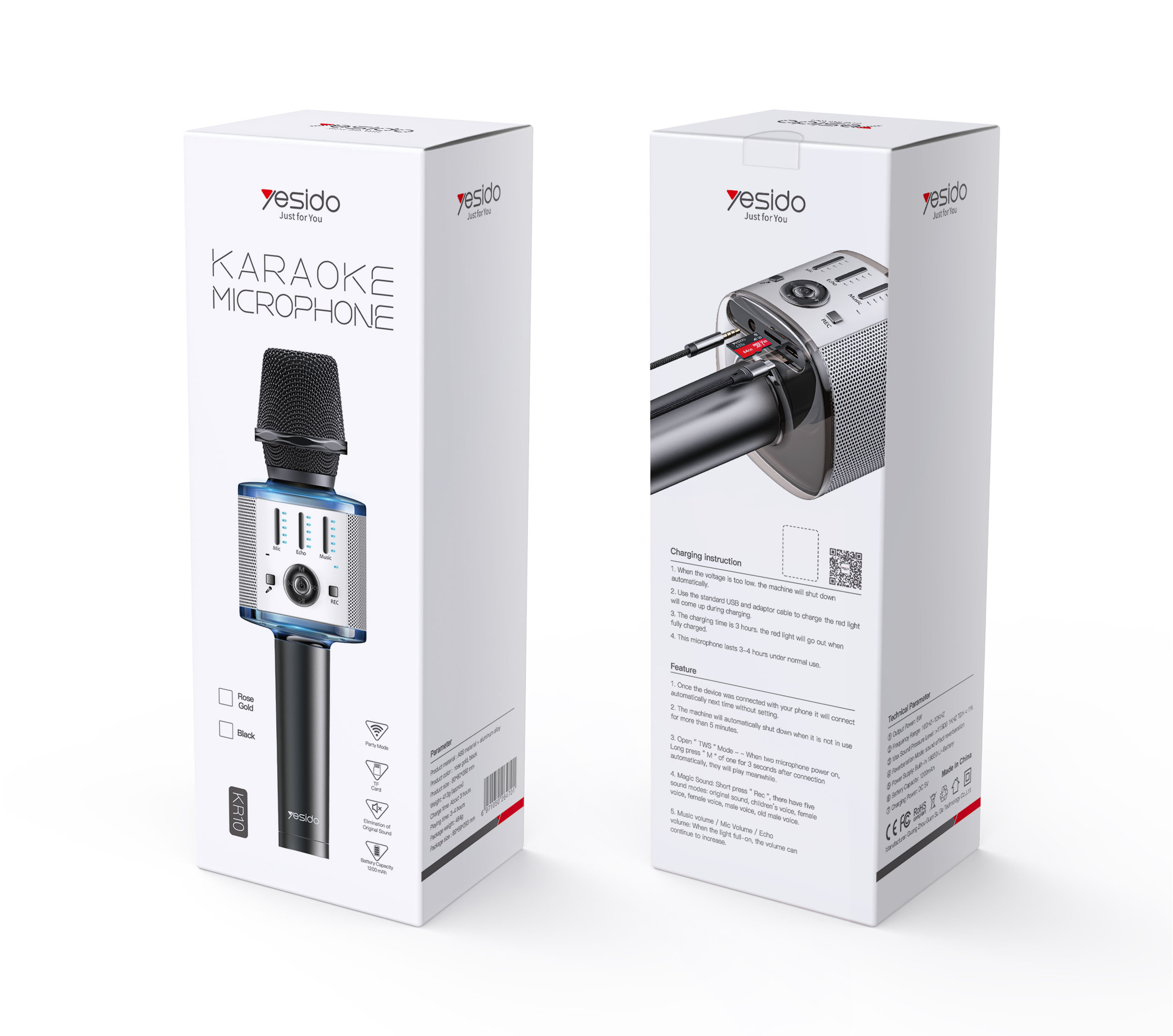 Yesido אביזר צילום Karaoke Microphone (KR10)