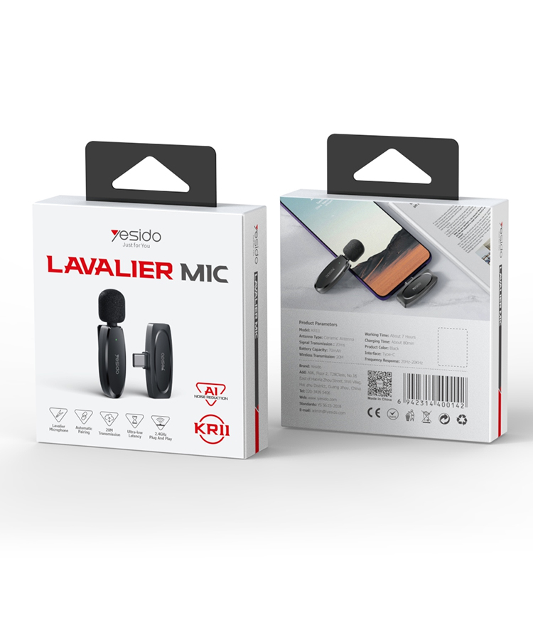 Yesido אביזר צילום Single Wireless Microphone (KR11)