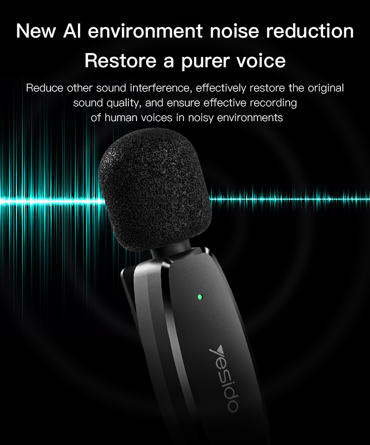 Yesido אביזר צילום Double Wireless Microphone (KR13)