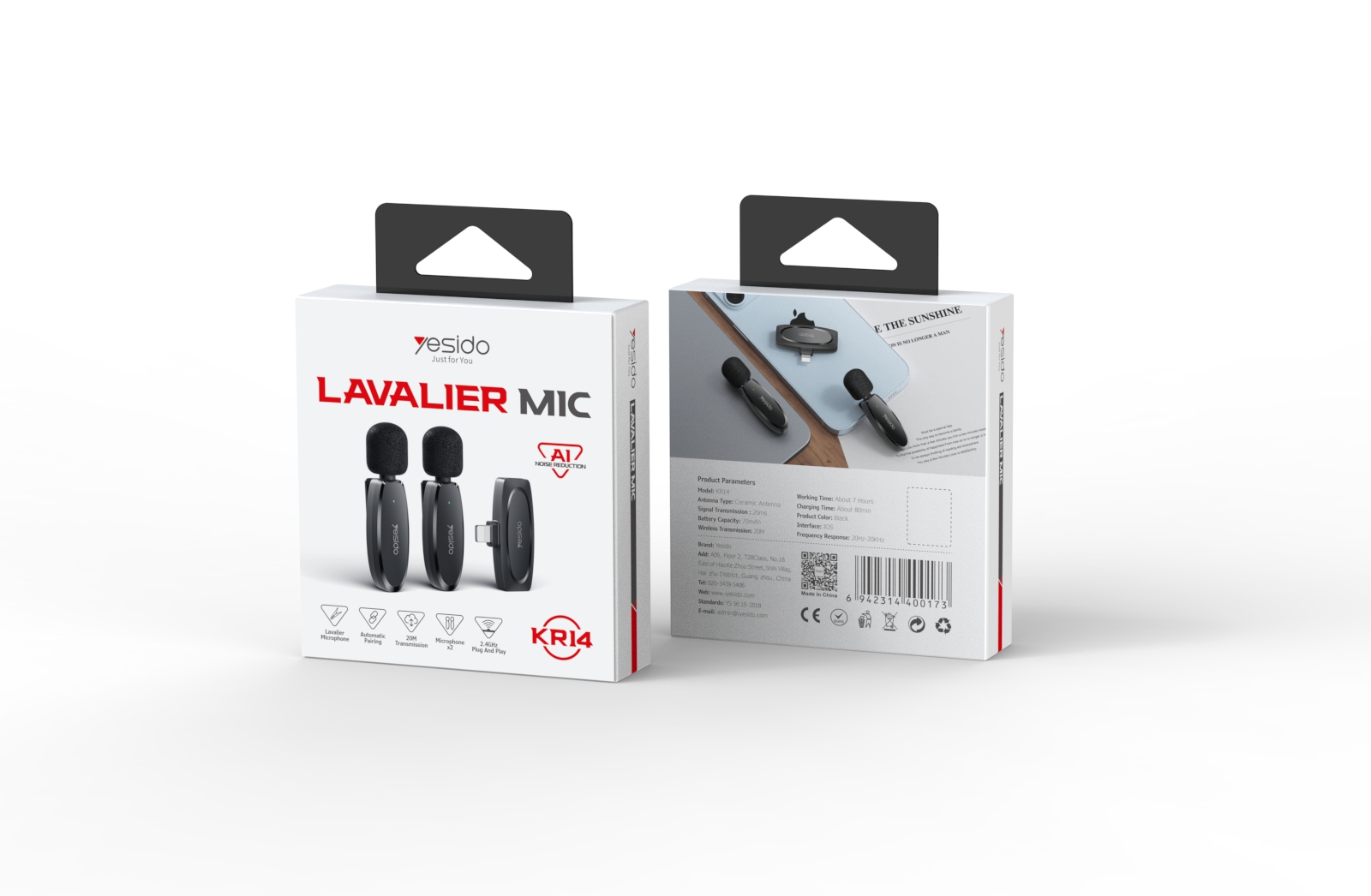 Yesido אביזר צילום Double Wireless Microphones (KR14)