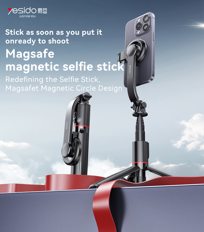 Yesido אביזר צילום Magnetic Tripod Leg Selfie Stand (SF19)