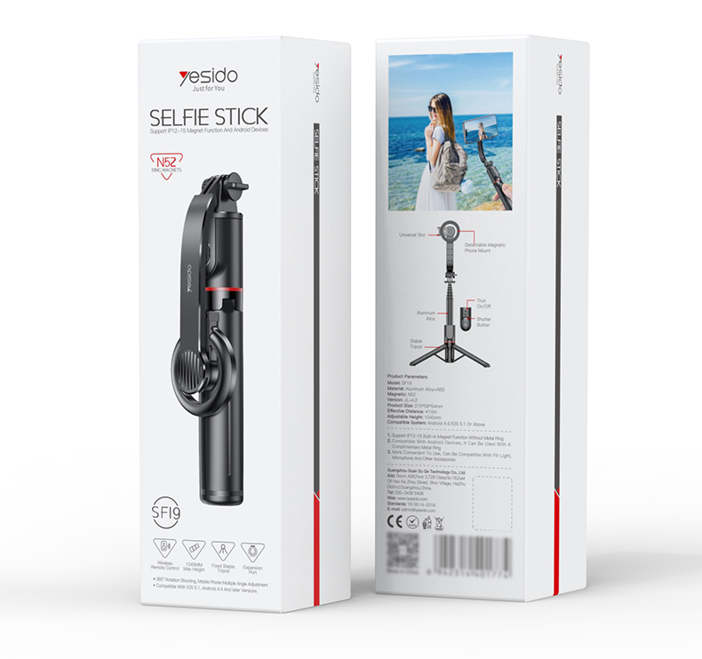 Yesido אביזר צילום Magnetic Tripod Leg Selfie Stand (SF19)