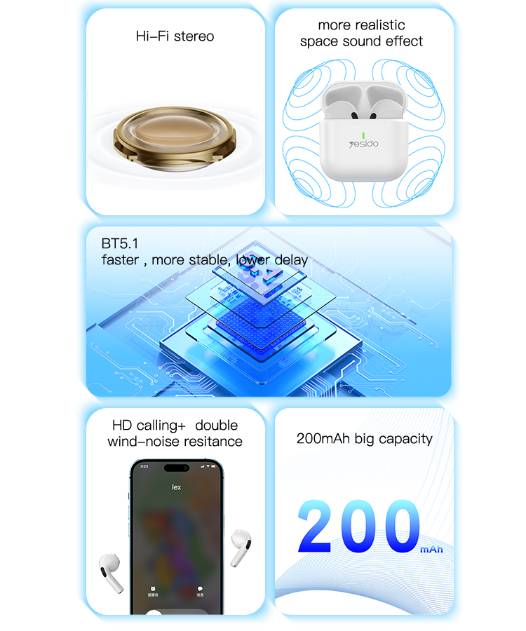 Yesido אוזניות בלוטות Earbuds (TWS17)