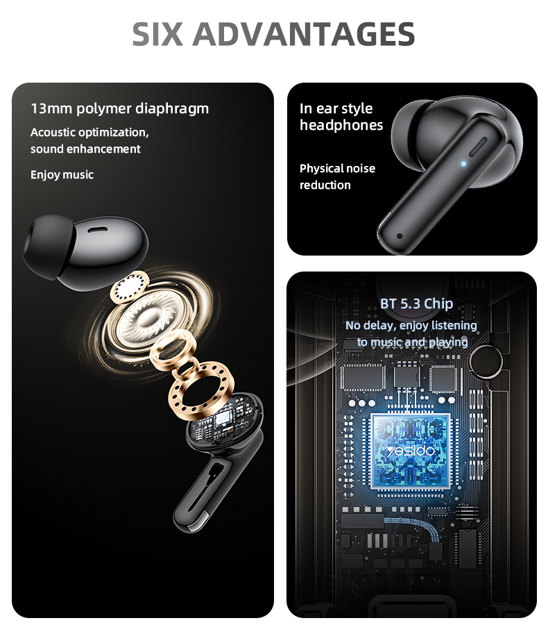 Yesido אוזניות בלוטות TWS Earphone (TWS26)