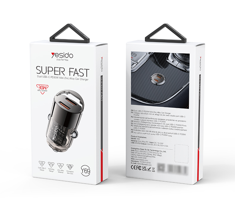 Yesido מטען לרכב C+C 30W Car Charger (Y69)