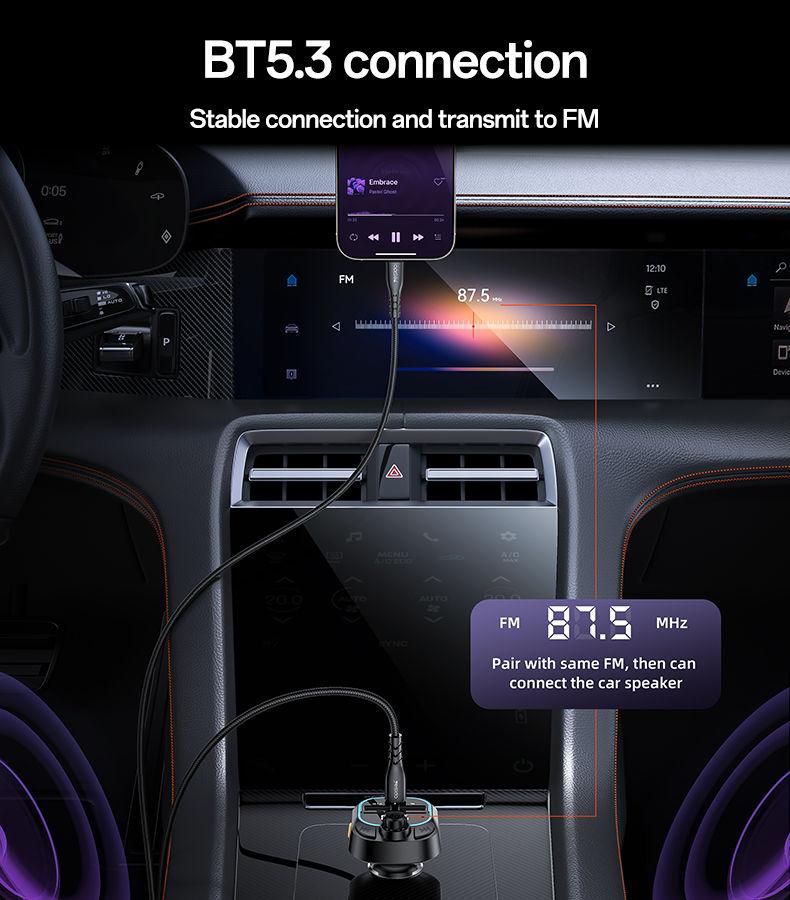 Yesido מטען לרכב FM Car Charger (Y70)