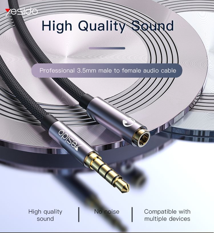 Yesido כבל AUX Audio Adapter
3.5mm Male to 3.5mm Female (YAU26)