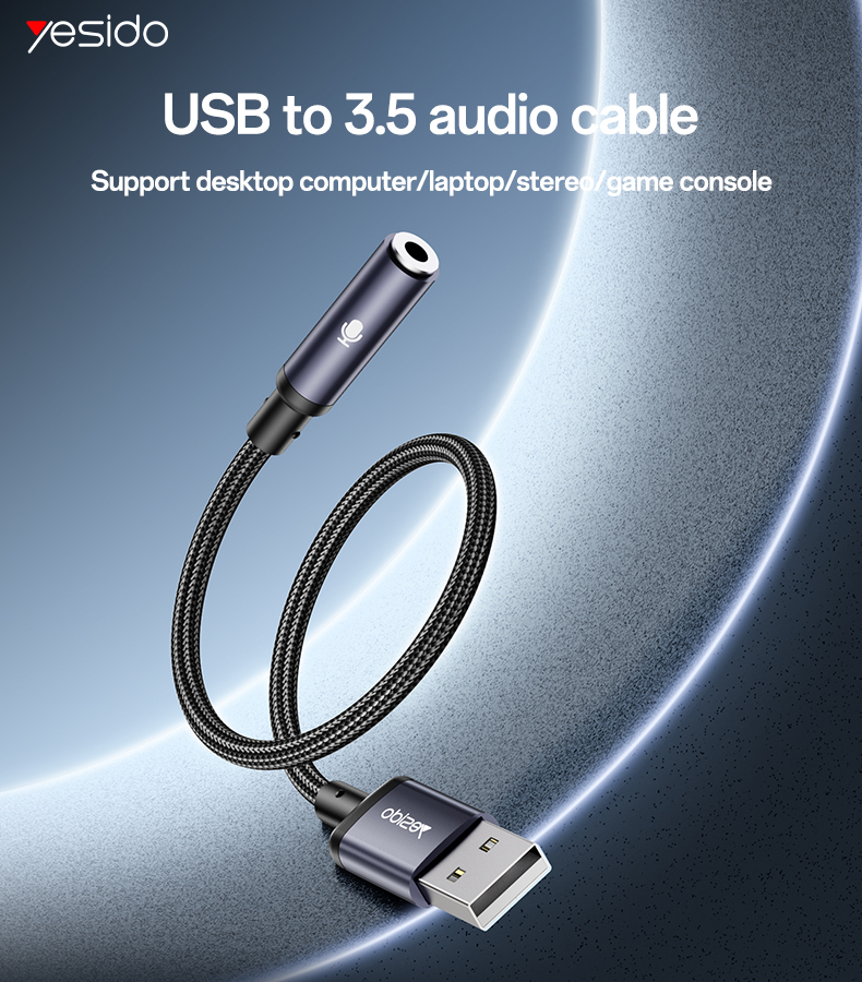 Yesido כבל AUX USB to 3.5MM (YAU46)