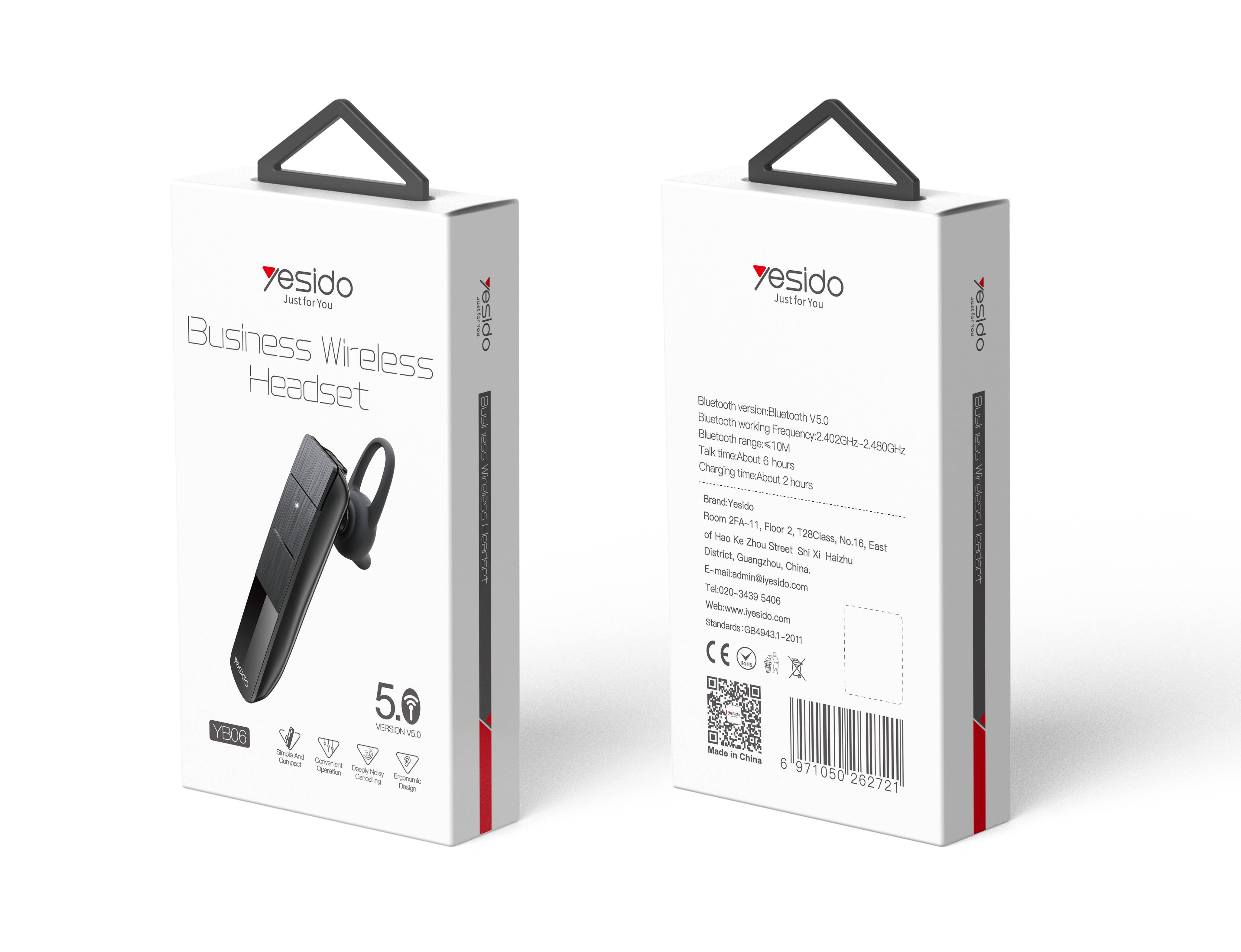 Yesido אוזניות בלוטות Bluetooth 
Earphone (YB06)