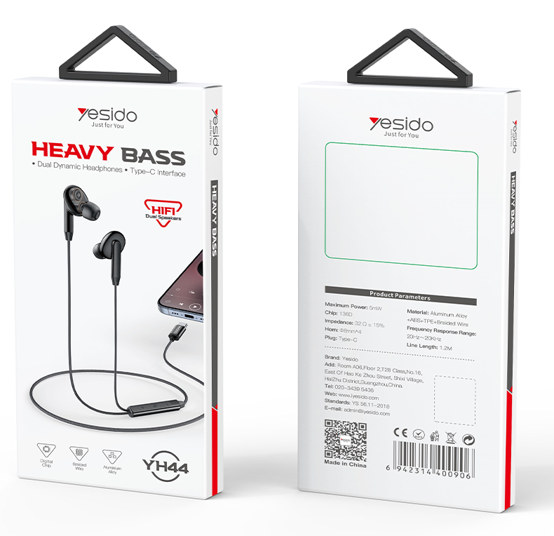 Yesido רמקול בלוטות Type C-earphone (YH44)