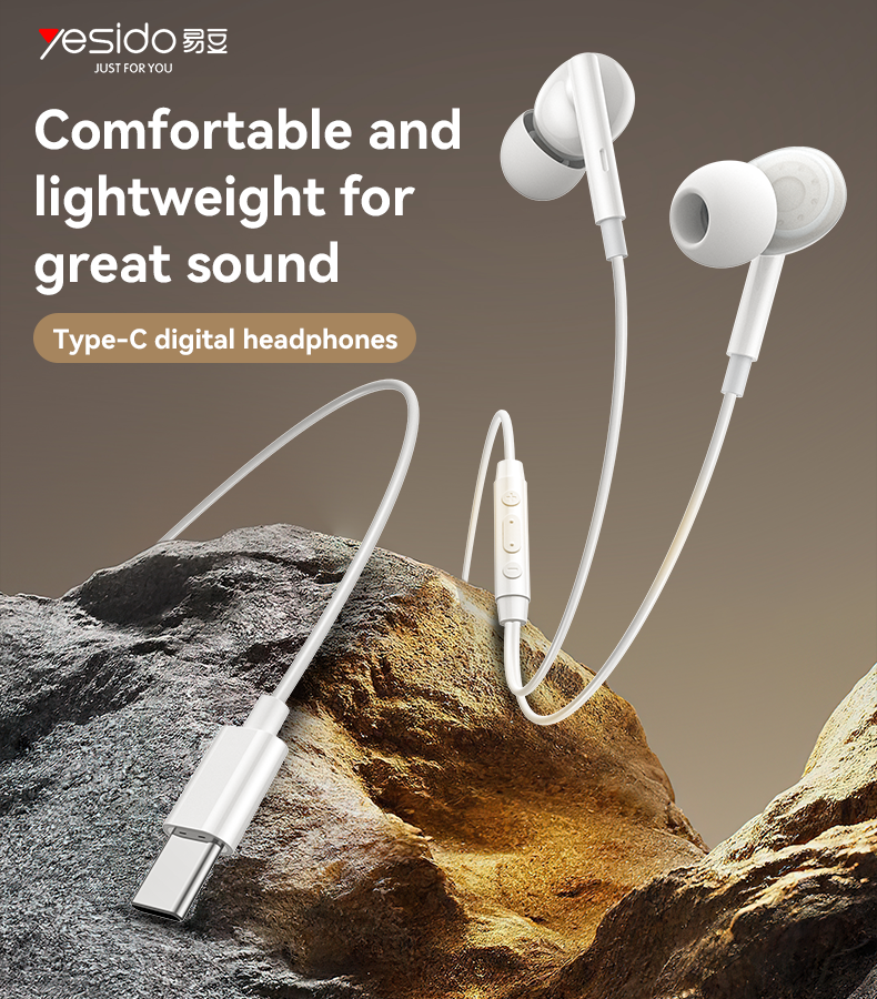 Yesido רמקול בלוטות Type-C  plastic Earphone (YH45)
