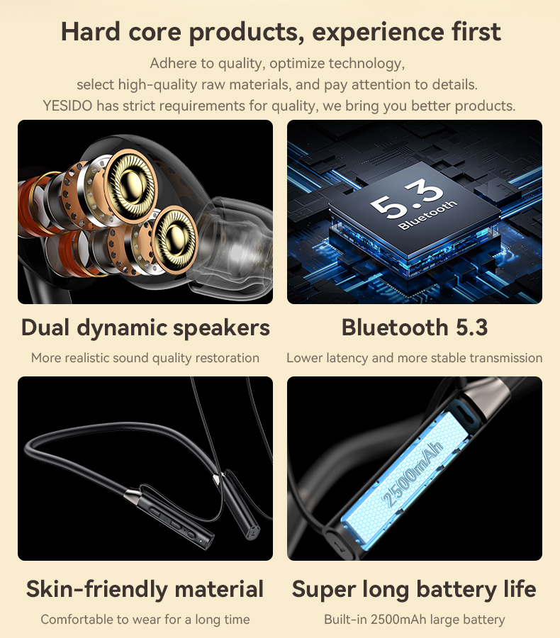 Yesido אוזניות בלוטות bluetooth earphone (YSP15)